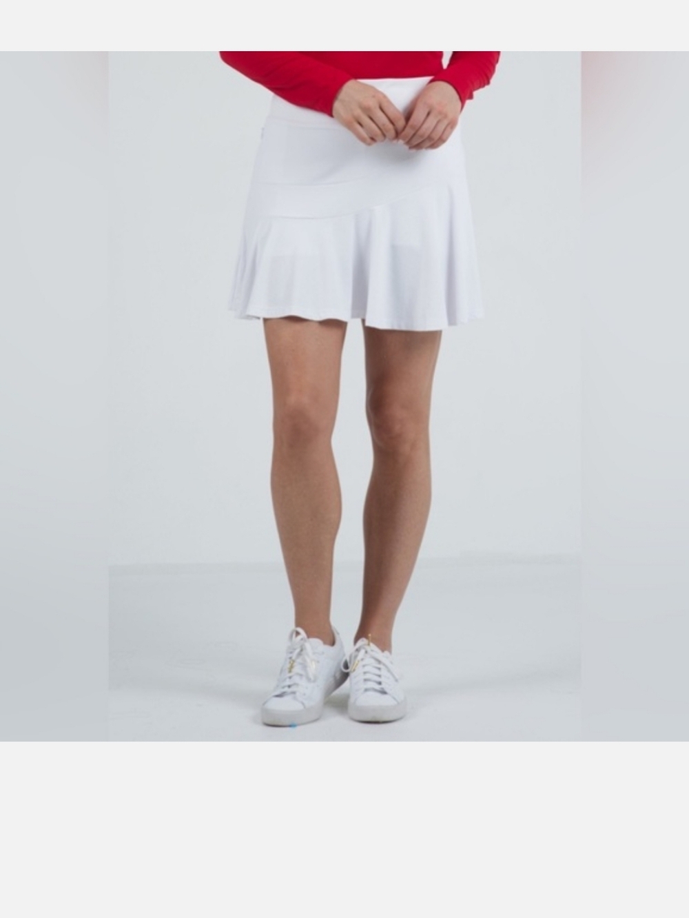 IBKUL White Flounce Skort Size L UPF 50 IceFil Golf Tennis Pickleball